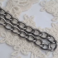 Vintage Sterling Silver Padlock Bracelet, Charm Heart Curb Link 1970 - Image 5