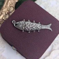 Vintage Silver Articulated Fish Pendant