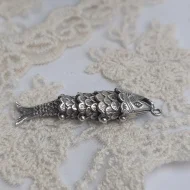 Vintage Silver Articulated Fish Pendant, Moving - Image 3