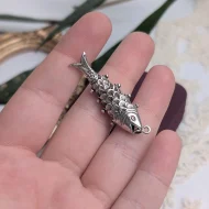 Vintage Silver Articulated Fish Pendant, Moving - Image 6