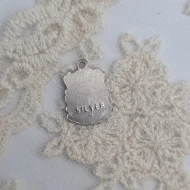 Vintage Silver and Enamel Aries Shield Charm Pendant - Image 2