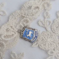 Vintage Silver and Enamel Aries Shield Charm Pendant - Image 3