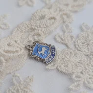 Vintage Silver and Enamel Aries Shield Charm Pendant - Image 4