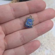 Vintage Silver and Enamel Aries Shield Charm Pendant - Image 5