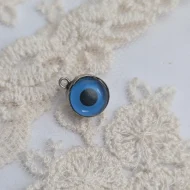 Vintage Silver Evil Eye Charm, Double Sided Pendant - Image 2