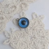 Vintage Silver Evil Eye Charm, Double Sided Pendant - Image 3