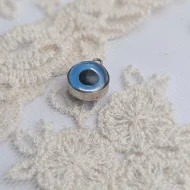 Vintage Silver Evil Eye Charm, Double Sided Pendant - Image 4