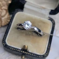 Sterling Silver CZ Solitaire Ring