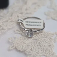 Sterling Silver CZ Solitaire Ring, Wedding Engagement 925 - Image 7