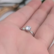 Sterling Silver CZ Solitaire Ring, Wedding Engagement 925 - Image 9