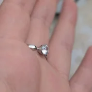 Sterling Silver CZ Solitaire Ring, Wedding Engagement 925 - Image 10