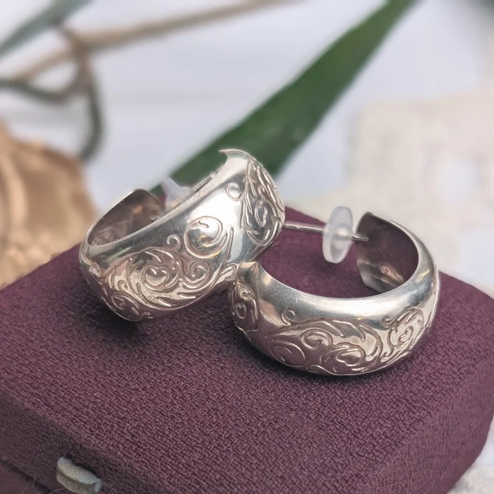 Vintage Silver Hoop Earrings