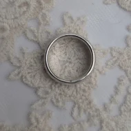 Vintage Sterling Silver Hammered Band, Wedding Ring Chunky Stacker - Image 2
