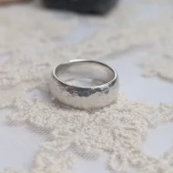 Vintage Sterling Silver Hammered Band, Wedding Ring Chunky Stacker - Image 5
