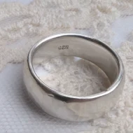 Vintage Sterling Silver Hammered Band, Wedding Ring Chunky Stacker - Image 8