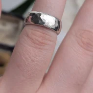 Vintage Sterling Silver Hammered Band, Wedding Ring Chunky Stacker - Image 12