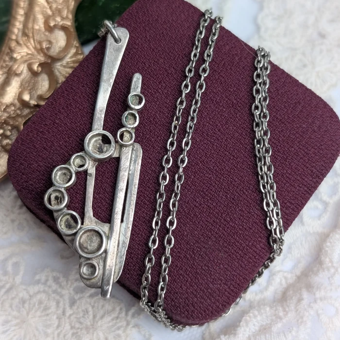 Vintage Silver Brutalist Pendant