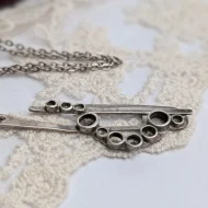Vintage Silver Brutalist Pendant, Organic Open Round - Image 3