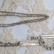 Vintage Silver Brutalist Pendant, Organic Open Round - Image 6