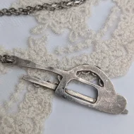 Vintage Silver Brutalist Pendant, Organic Open Round - Image 7