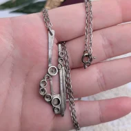Vintage Silver Brutalist Pendant, Organic Open Round - Image 8