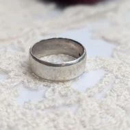 Vintage Sterling Silver Wedding Band, Chunky Stacking Ring 925 - Image 5