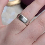 Vintage Sterling Silver Wedding Band, Chunky Stacking Ring 925 - Image 7