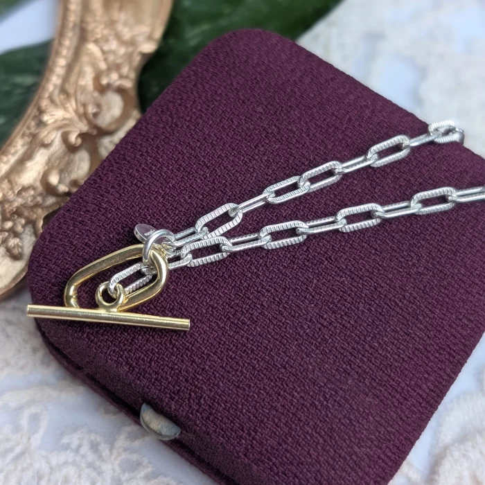 Vintage Sterling Silver Paperclip Bracelet