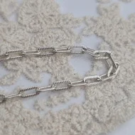 Vintage Sterling Silver Paperclip Bracelet, Hammered Gold Plated Dyadema - Image 5