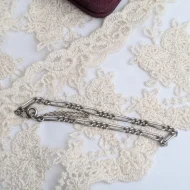 Vintage Silver Figaro Link Bracelet, Charm - Image 2