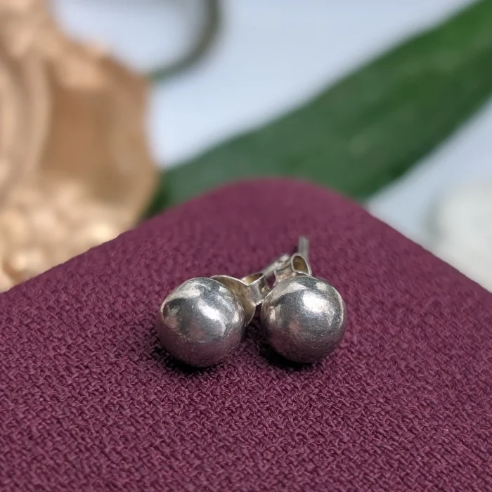 Vintage Silver Ball Studs