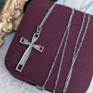 Vintage Sterling Silver Nuvo Cross Necklace