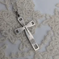 Vintage Sterling Silver Nuvo Cross Necklace - Image 7