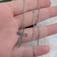 Vintage Sterling Silver Nuvo Cross Necklace - Image 8