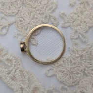 Vintage Sterling Silver Solitaire Ring, CZ Bezel Gold Plated Italy - Image 3
