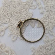 Vintage Sterling Silver Solitaire Ring, CZ Bezel Gold Plated Italy - Image 4