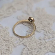 Vintage Sterling Silver Solitaire Ring, CZ Bezel Gold Plated Italy - Image 5