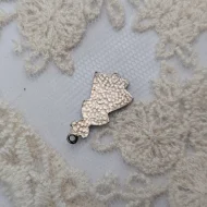 Vintage Silver Dutch Enamel Charm, Woman in Dress - Image 2
