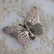 Vintage Silver Butterfly Filigree Brooch Pin - Image 2