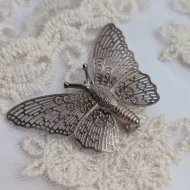 Vintage Silver Butterfly Filigree Brooch Pin - Image 4