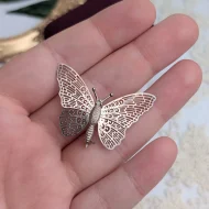 Vintage Silver Butterfly Filigree Brooch Pin - Image 6