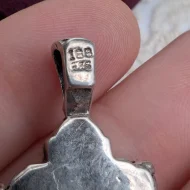 Vintage Silver Cross Locket, Engraved Orthodox Pendant Russian 925 - Image 6