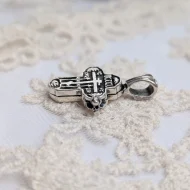 Vintage Silver Cross Locket, Engraved Orthodox Pendant Russian 925 - Image 8