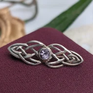 Vintage Sterling Silver Amethyst Brooch