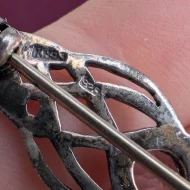 Vintage Sterling Silver Amethyst Brooch, Kit Heath Bar Celtic Knot - Image 5