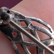 Vintage Sterling Silver Amethyst Brooch, Kit Heath Bar Celtic Knot - Image 6