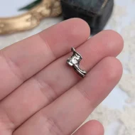 Vintage Silver Old Boot Charm, Tiny Dainty Pendant - Image 6