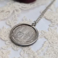 Sterling Silver 1887 Shilling Coin Pendant, Queen Victoria Jubilee Necklace - Image 4