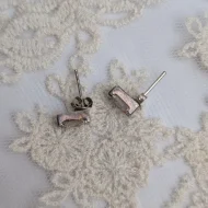 Sterling Silver CZ Rectangle Studs, Simple Modern - Image 2