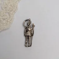 Vintage Silver Knight Charm, Medieval Pendant - Image 2